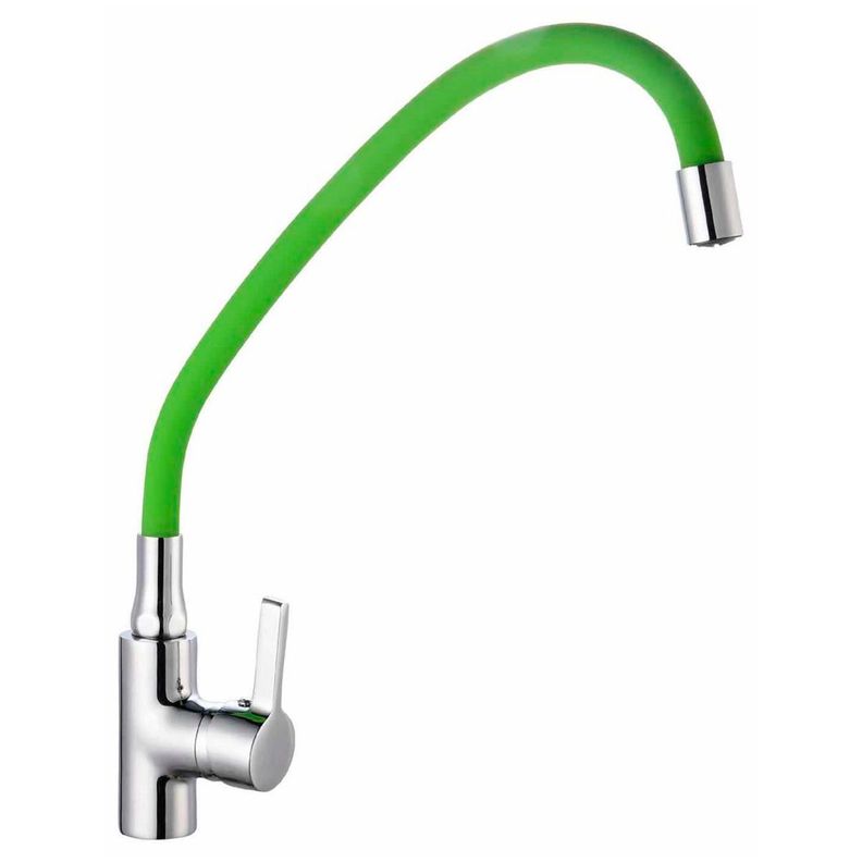 Llave Monomando Lavaplatos Cuello Flexible Verde-0