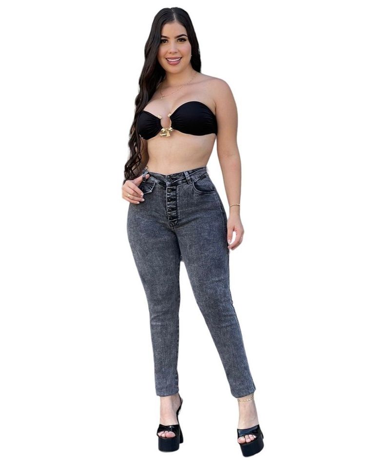 Jeans Skinny Mujer Push Up Gris-0