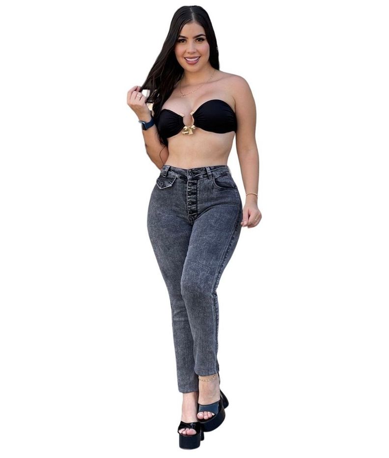 Jeans Skinny Mujer Push Up Gris-2