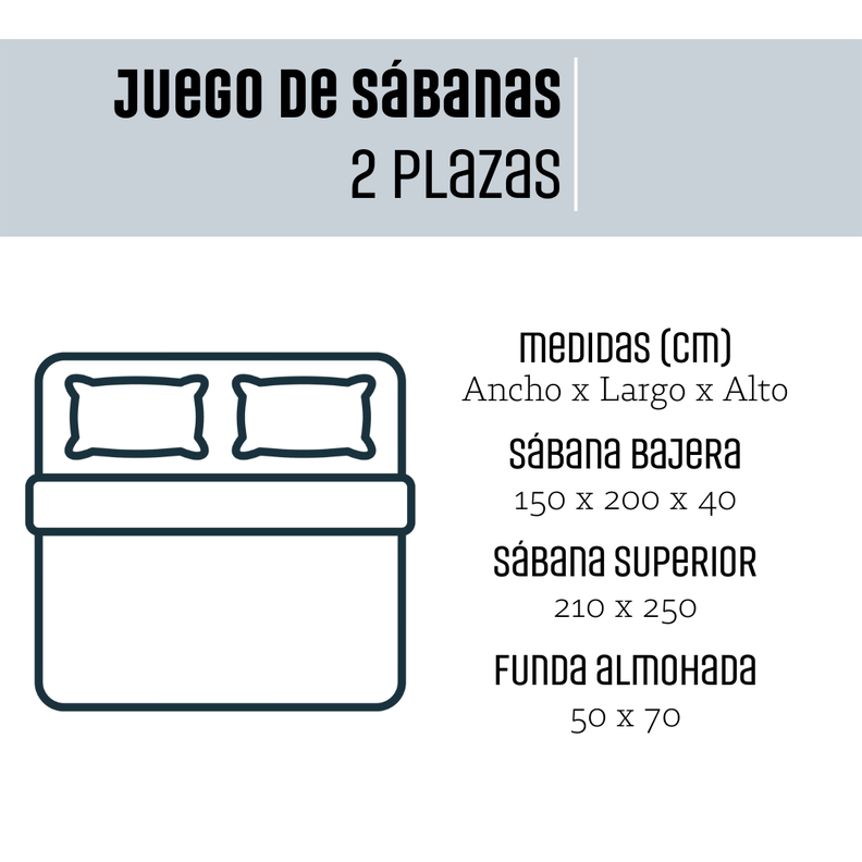Juego de Sábanas Algodón 300 Hilos 2 Plazas-3