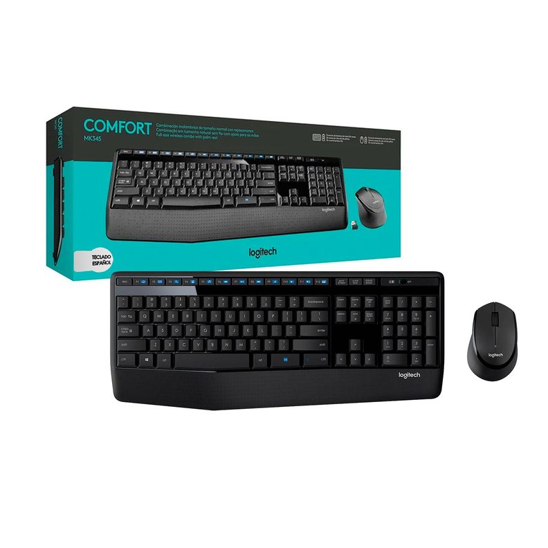 Kit Teclado y Mouse Inalambrico Logitech MK345 RF USB 2.4GHz Negro