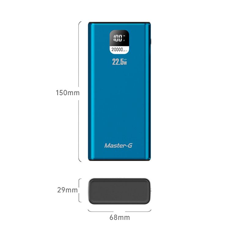 Cargador Portatil Bateria Power Bank Master-G 20000mAh 22.5w-8