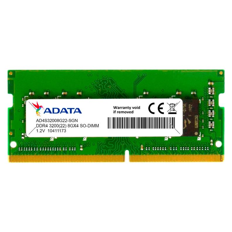Memoria Ram Notebook DDR4 8GB Adata SO-DIMM AD4S32008G22-SGN
