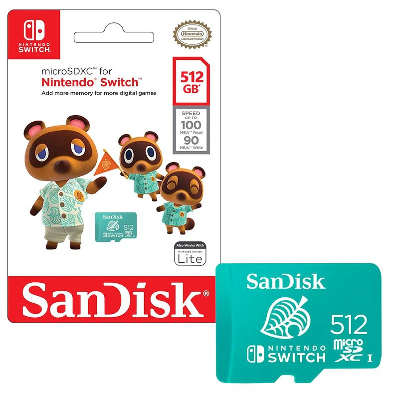 Tarjeta MicroSDXC SanDisk 512GB Nintendo Switch 4K 100MB/s Sandisk
