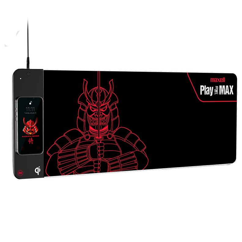 Mouse Pad Gamer RGB Qi 10w Maxell + Reposamuñecas 80x30cm-1