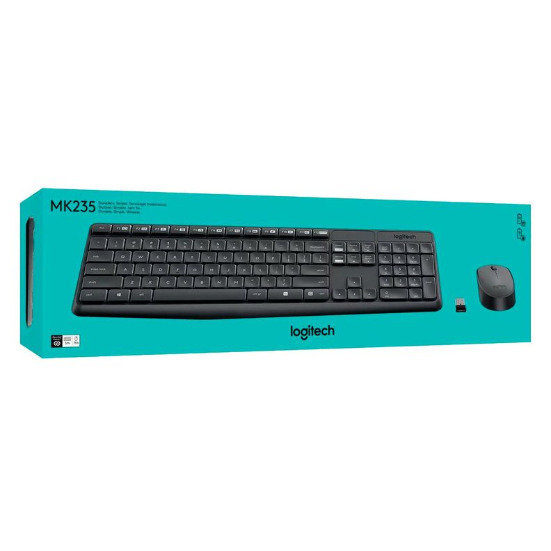 Combo Teclado y Mouse Inalambrico Logitech MK235 USB 1000dpi-5