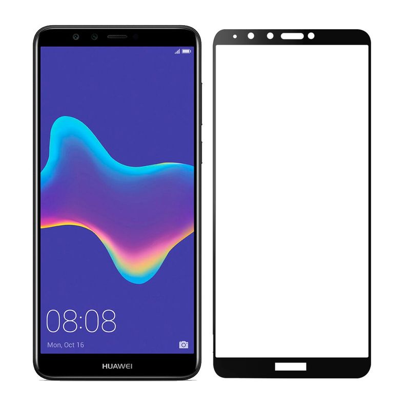 Lamina de Vidrio Templado Completa Compatible Huawei Y9 2018-0