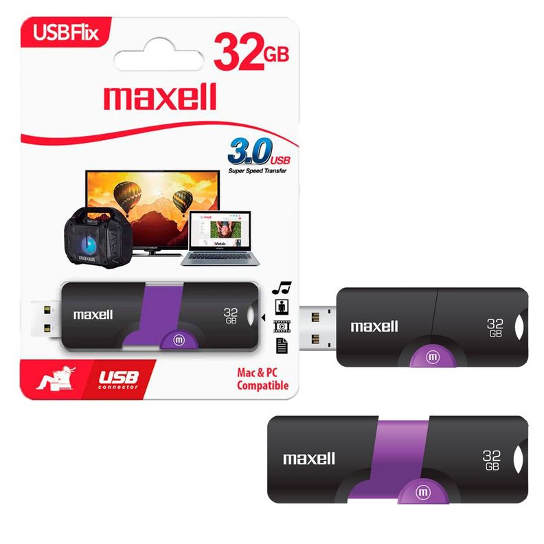 Pendrive USB 3.0 32GB Maxell Flix Compatible MAC y Windows-0