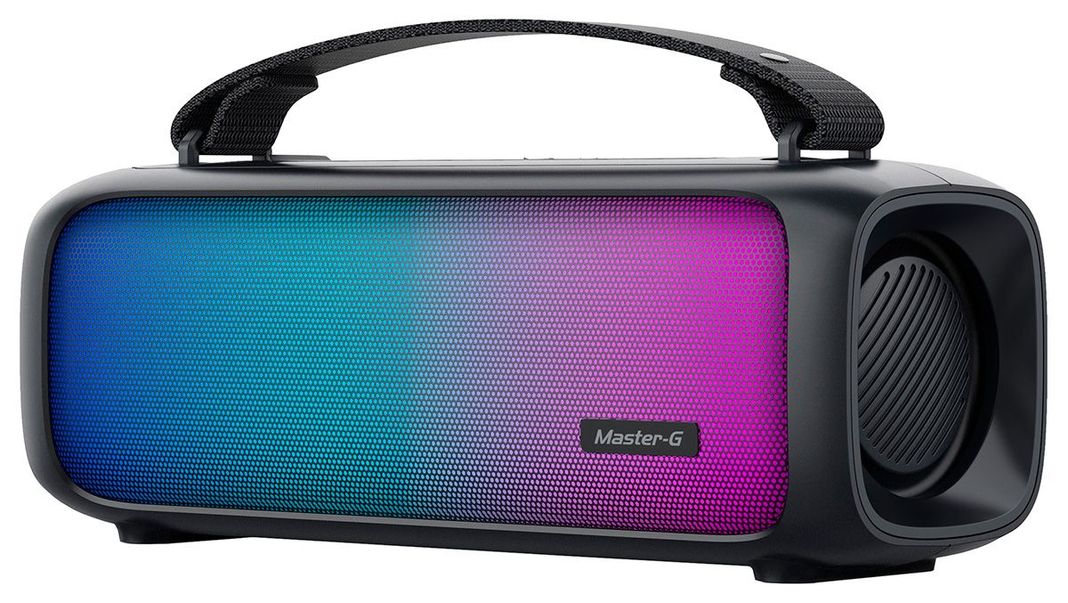Parlante MasterG GBOOM Bluetooth 2in x2 Funcion TWS LED RGB Negro