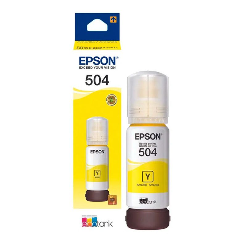 Tinta Botella Epson T504 70ml Ecotank Amarillo C13T03N42A-1