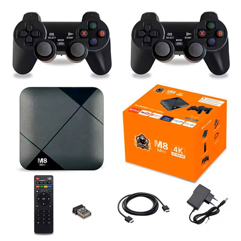 Tv Box Retro M8 Mini 4K Ultra HD Android Tv 9.0 + Game-0