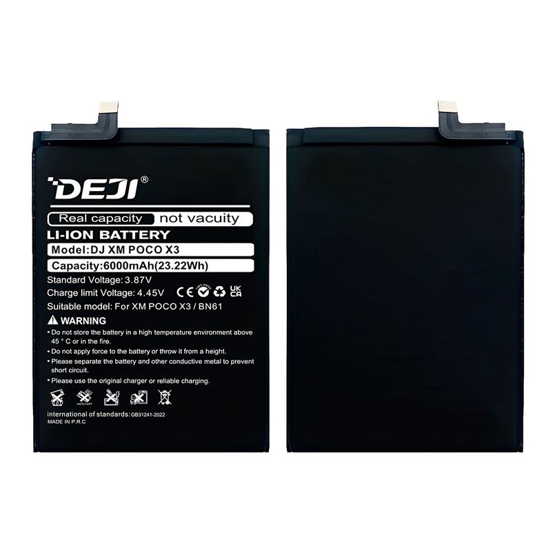 Bateria Compatible con Xiaomi Poco X3 Pro DEJI IC 6000mAh-3