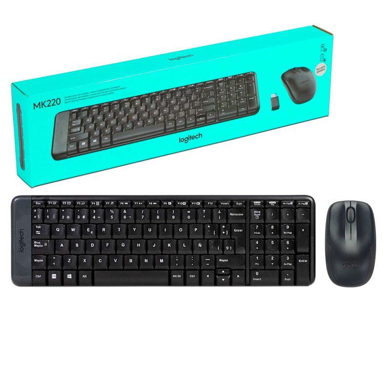 Kit Teclado y Mouse Inalambrico Logitech MK220 USB Español-0