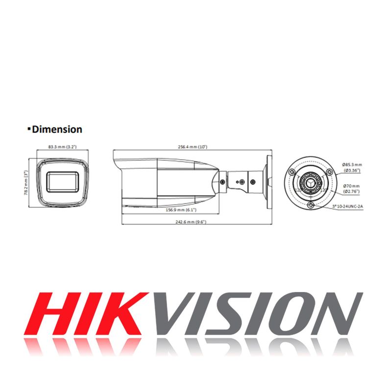 Camara Analoga Bala Hikvision 2MP Lente Varifocal IR40M IP67-5