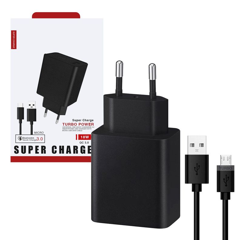 Cargador Compatible con Motorola 18W Carga Rapida V8 a USB-0