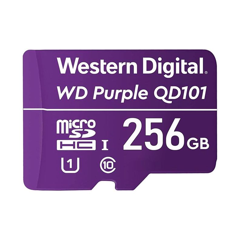 Tarjeta de Memoria MicroSD 256GB WD Purple SDXC Clase 10 4K-1