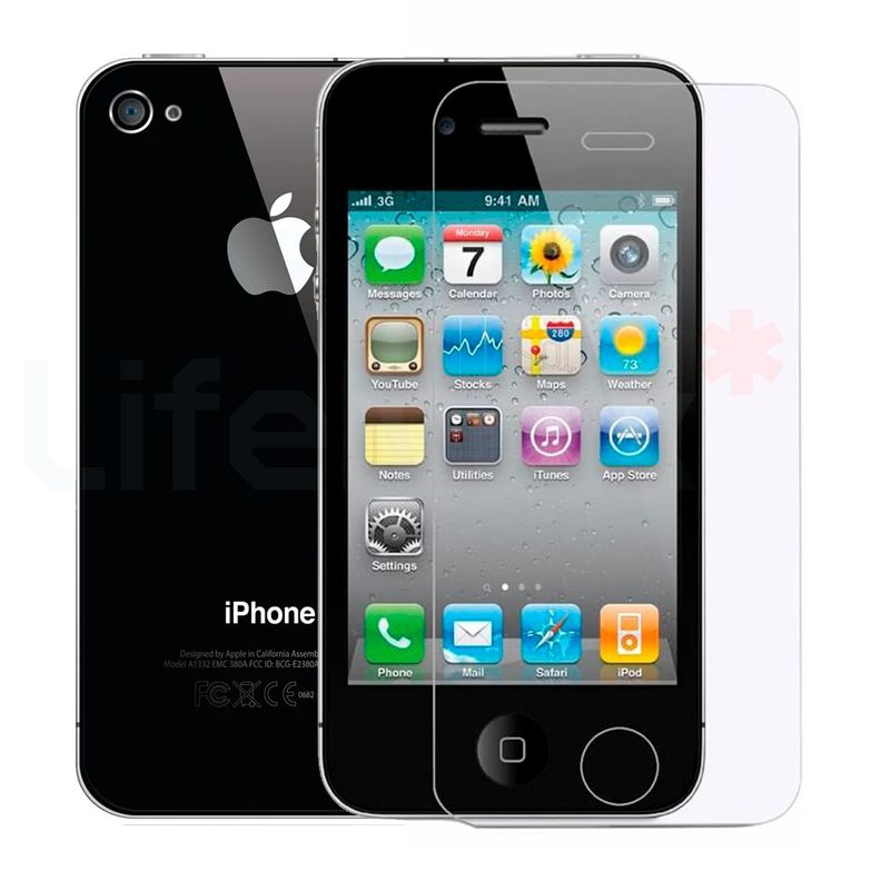 Lamina de Vidrio Templado Completa Compatible con Iphone 4S-2