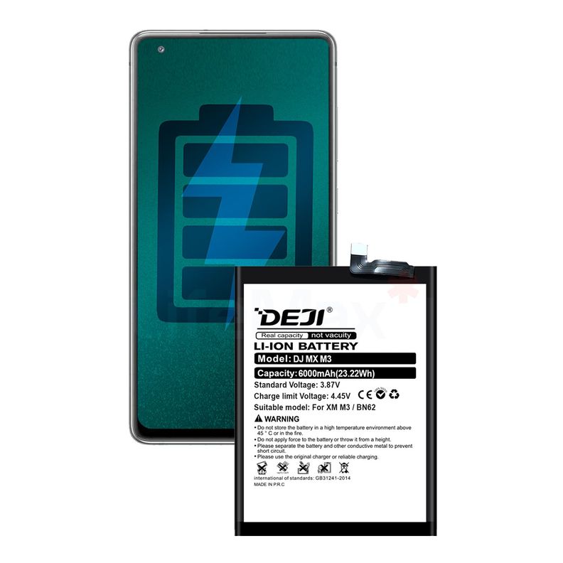 Bateria para Redmi Note 9 DEJI IC Original Capacidad 6000mAh-0