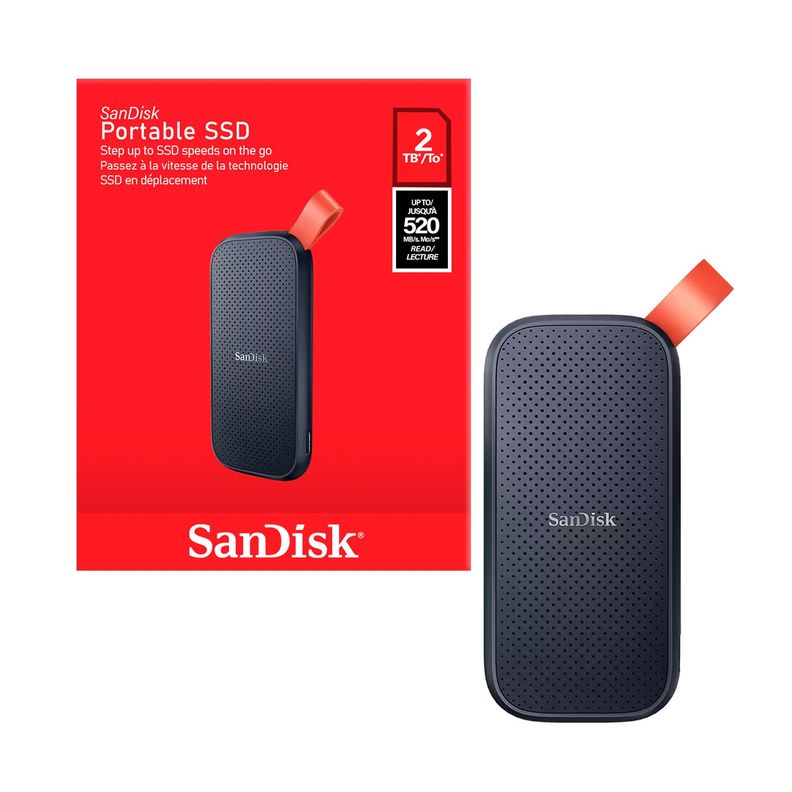 Disco Solido SSD Externo Portatil Sandisk 2TB USB-C 520MB/s