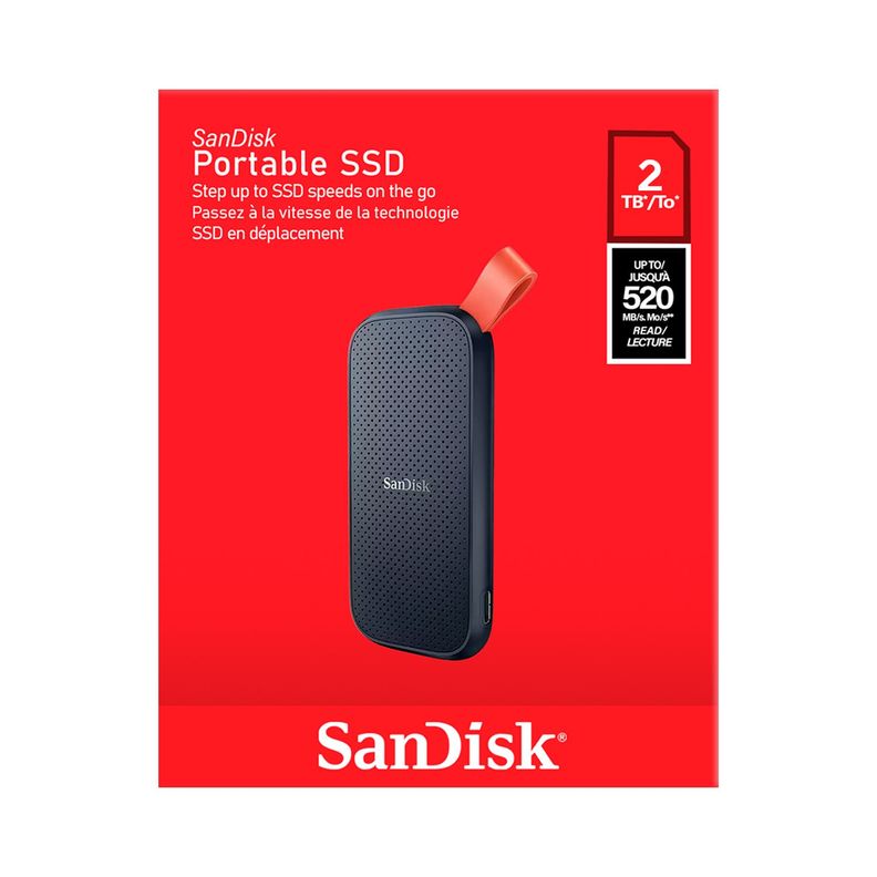 Disco Solido SSD Externo Portatil Sandisk 2TB USB-C 520MB/s