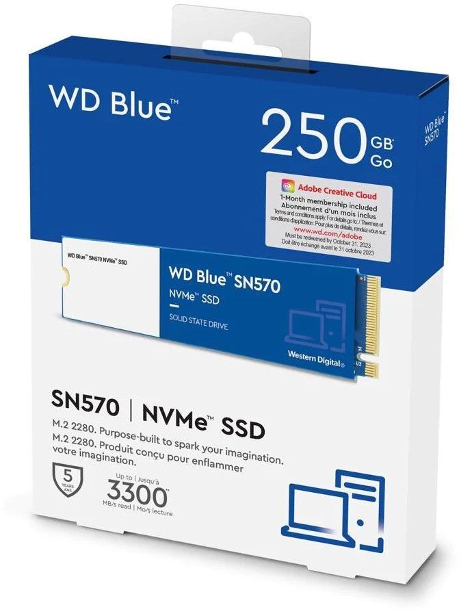 Disco Solido SSD Interno WDBlue SN570 250GB M.2 2280 PCIe3.0-3