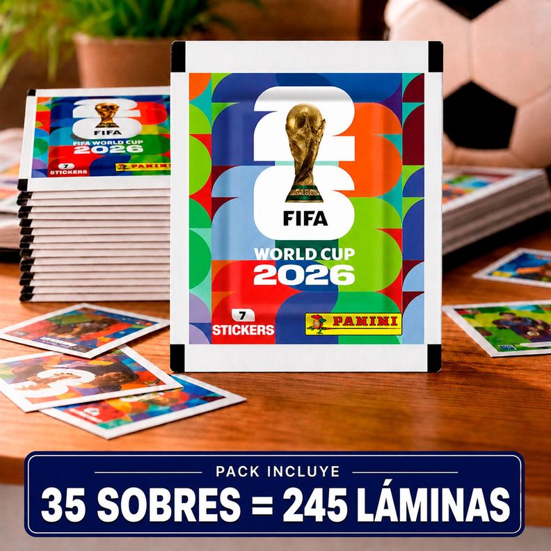 Pack de 35 sobres 245 Laminas Panini Fifa Copa Mundial 2026