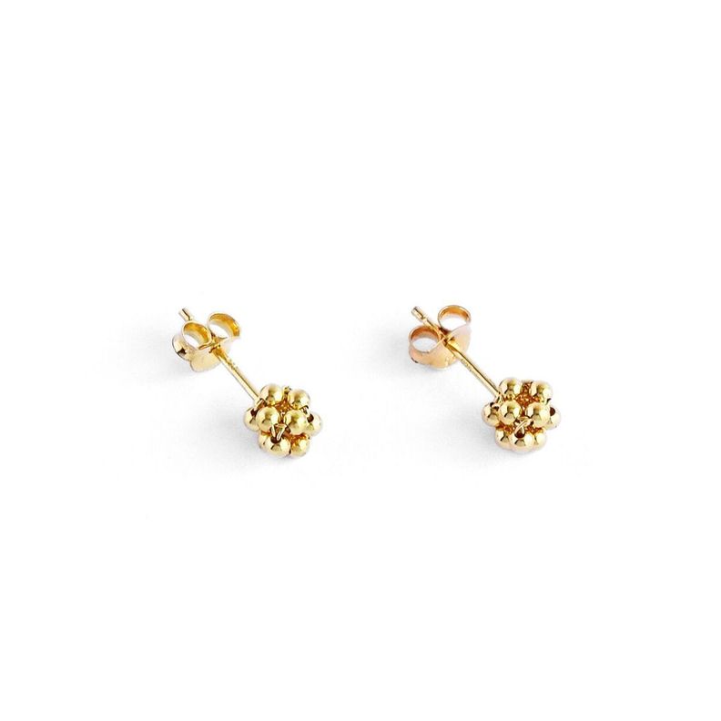 Aros Aritos Minipelotitas 925 Baño De Oro - MABELITA-0
