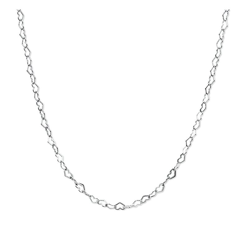 Cadena de Plata Corazones 45 cm - Mabelita-0