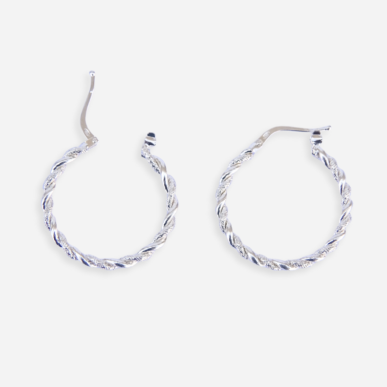 Aros Argollas de Plata Enroscads 25 mm
