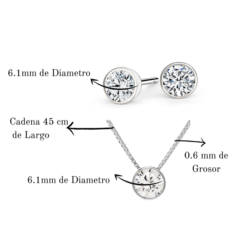 Conjunto Punto De Luz Aros + Collar - MABELITA-2