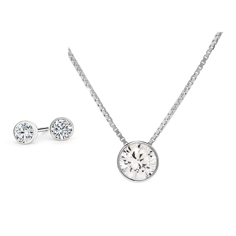 Conjunto Punto De Luz Aros + Collar - MABELITA-0