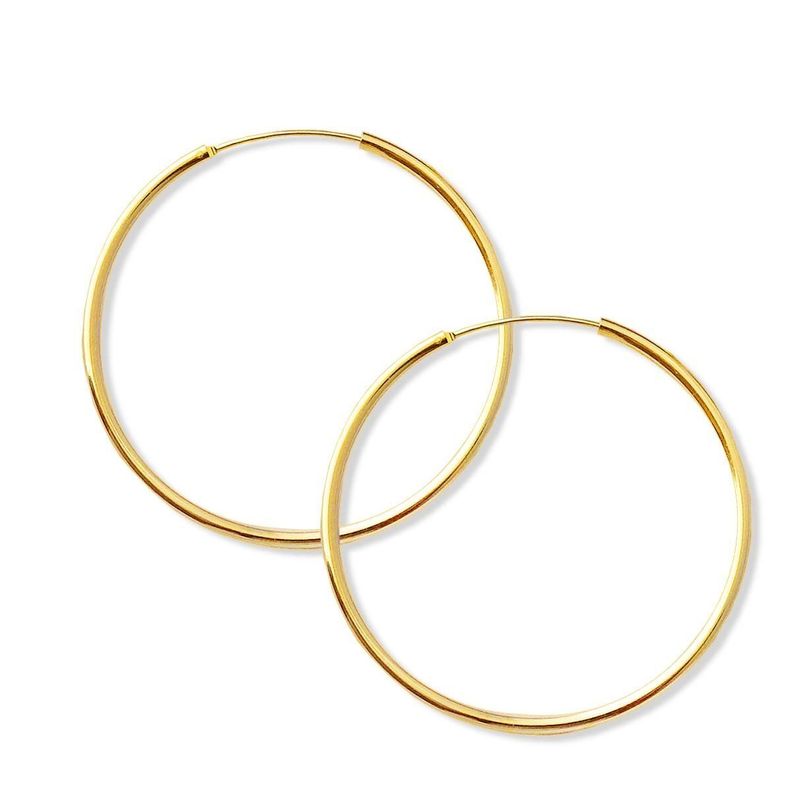 Aros Argollas De Plata Bañadas En Oro 18k (50mm) - MABELITA-0