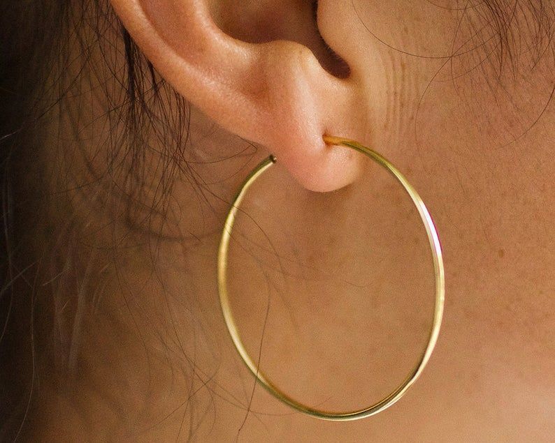 Aros Argollas De Plata Bañadas En Oro 18k (50mm) - MABELITA-2
