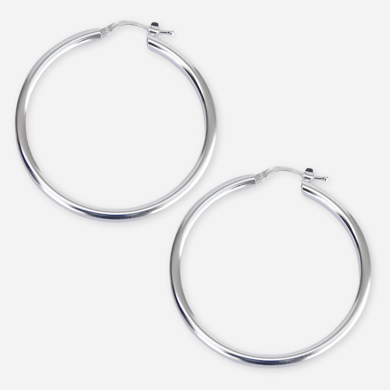 Argollas de Plata Gruesas 4 cm Diametro