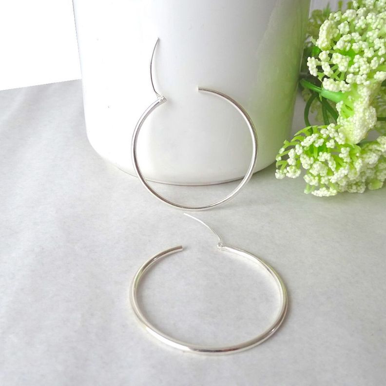 Aros de Plata 925 Argollas 40mm - Mabelita-1