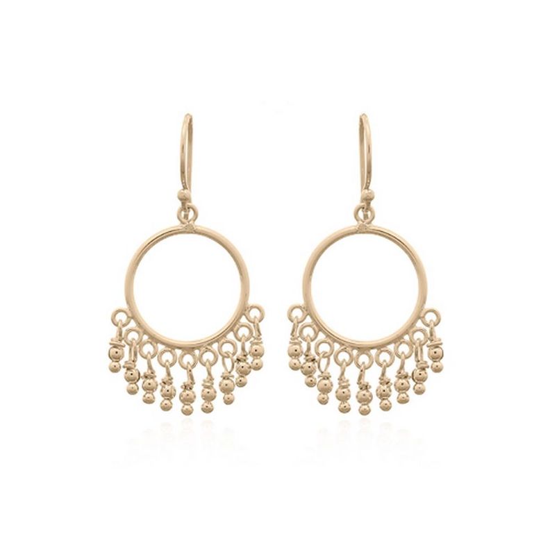 Aros Plata Bano De Oro Chandelier - Mabelita Dorado