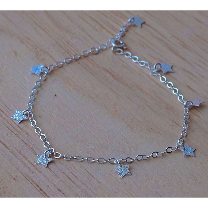 Tobillera De Plata Fina 925 Estrellas - Mabelita-1