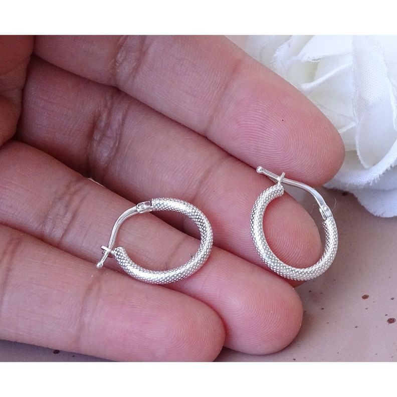 Aros De Plata Argollas Satinadas 16 mm - Mabelita-1