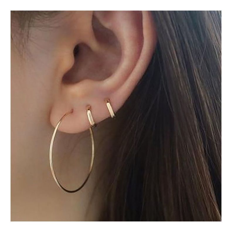Aros Argollas De Plata Bañadas En Oro 18k (40mm) - MABELITA-2