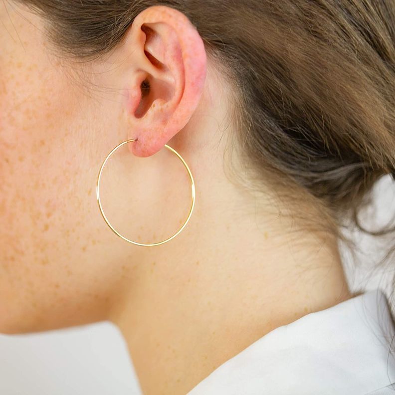 Aros Argollas De Plata Bañadas En Oro 18k (40mm) - MABELITA-1