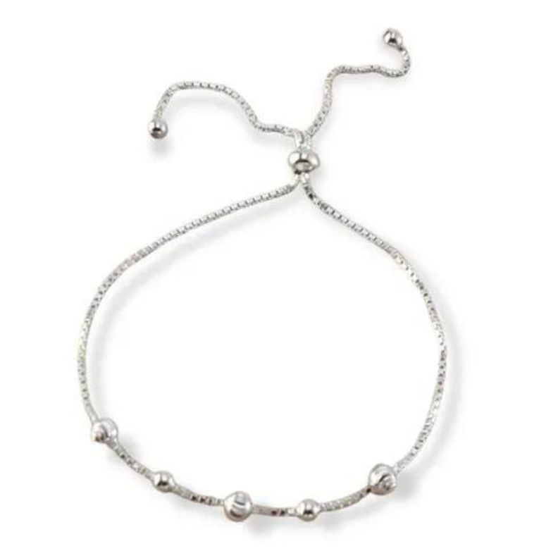 Pulsera Ajustable De Plata Puntos - MABELITA-0
