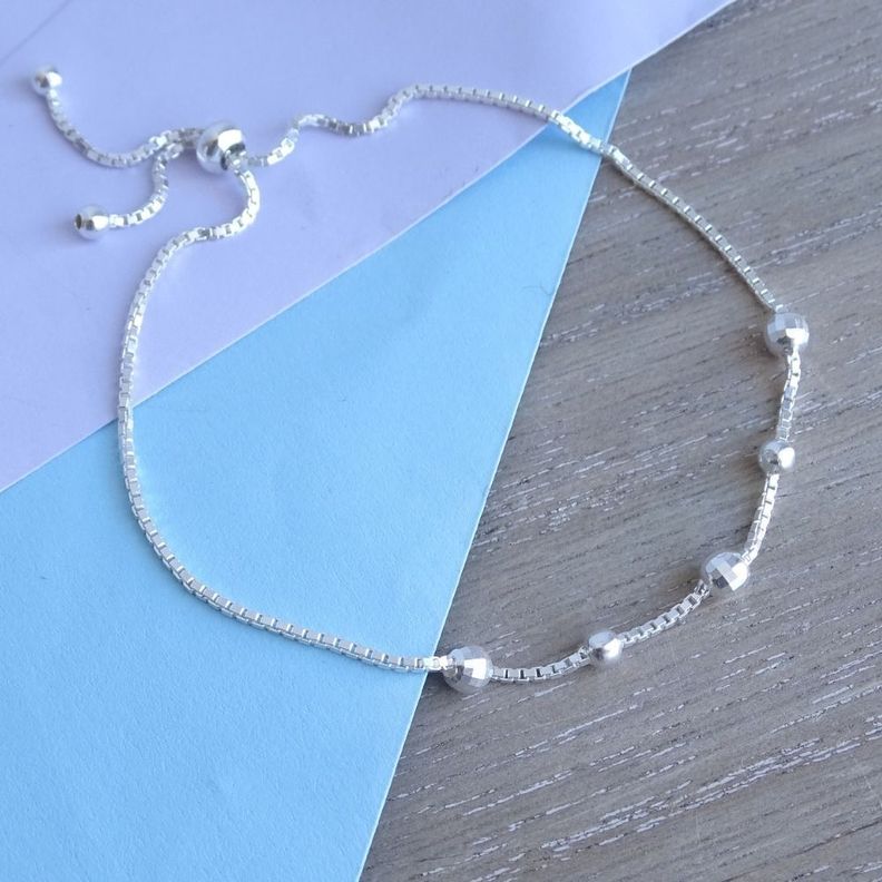 Pulsera Ajustable De Plata Puntos - MABELITA-1