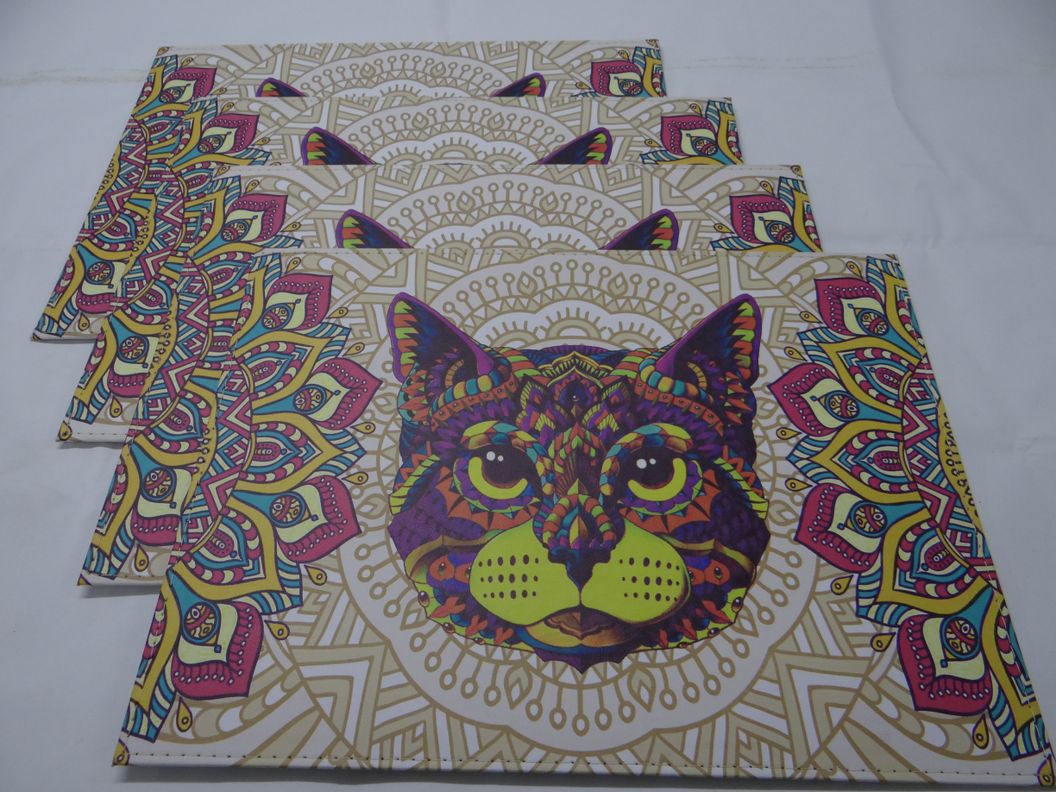 Pack de 6 individuales Gato Mándala-2