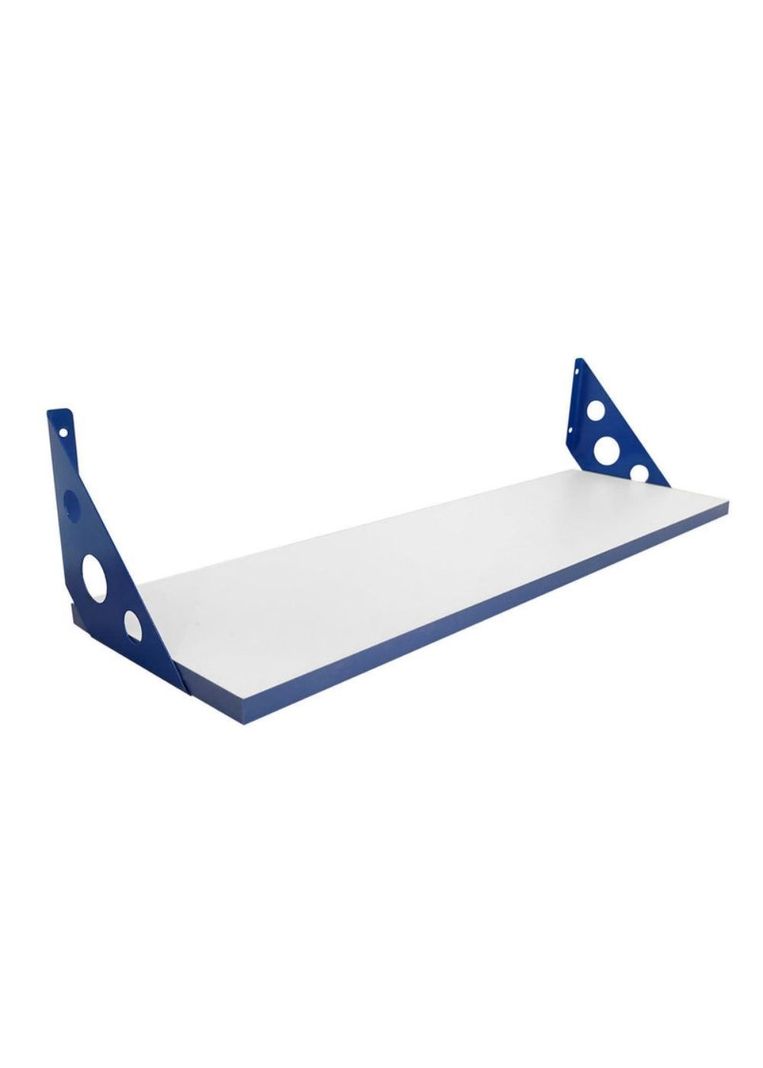 Repisa blanca 18 x 60 c/sop azul