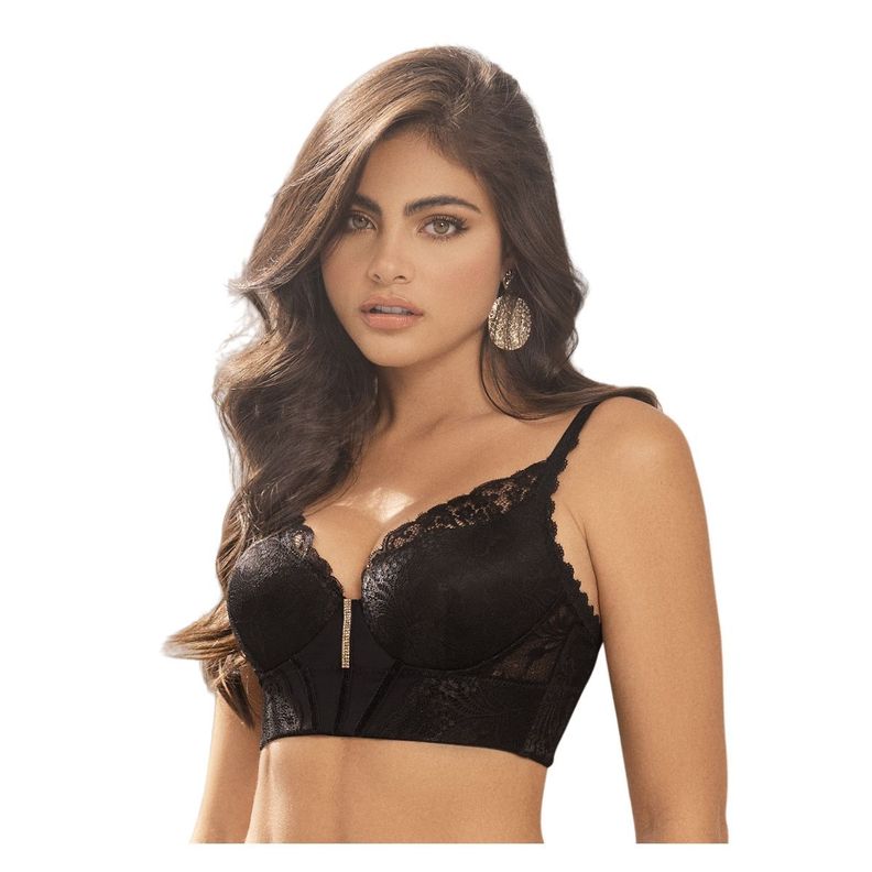 Sostén Colombiano tipo bustier con encaje y tull-0