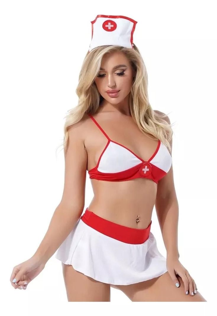 DISFRAZ CONJUNTO ENFERMERA LENCERIA SEXY MUJER-2