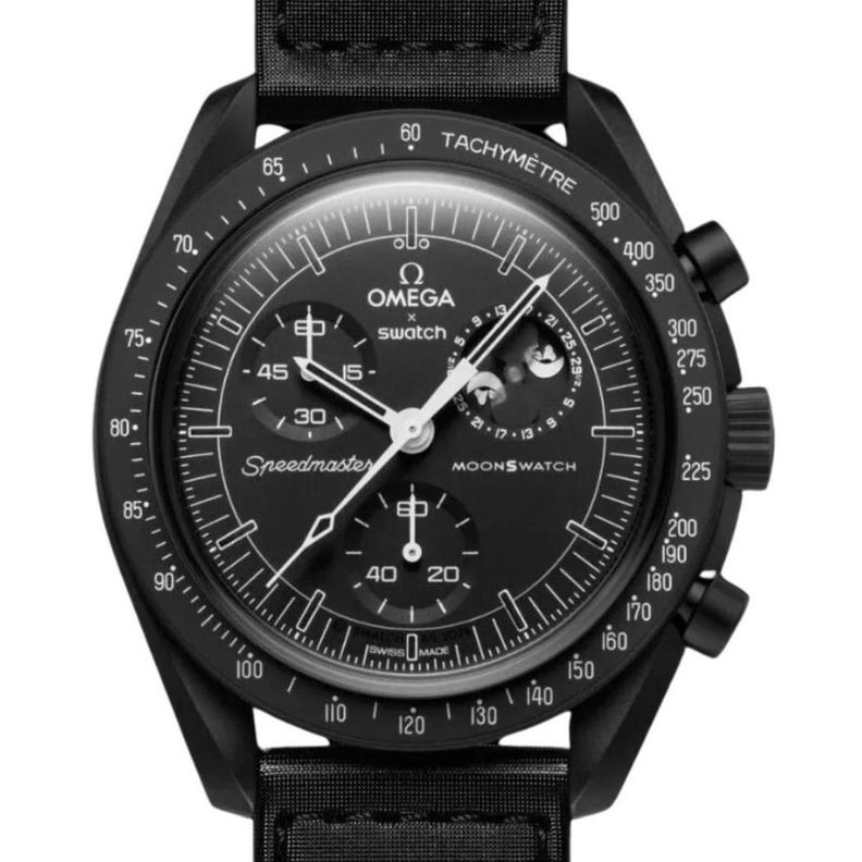 Reloj Swatch Moonswatch Moonphase Snoopy Negro-0
