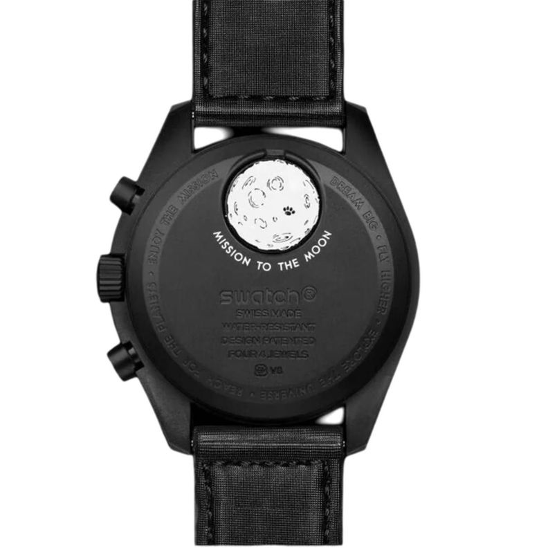 Reloj Swatch Moonswatch Moonphase Snoopy Negro-2