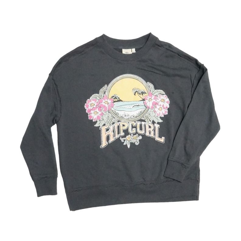 POLERON RIPCURL MUJER GRIS ESTAMPADO AMARILLO-0