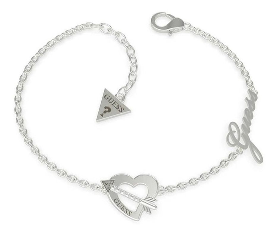 Pulsera Guess Across My Heart Talla L Color Plateado-0